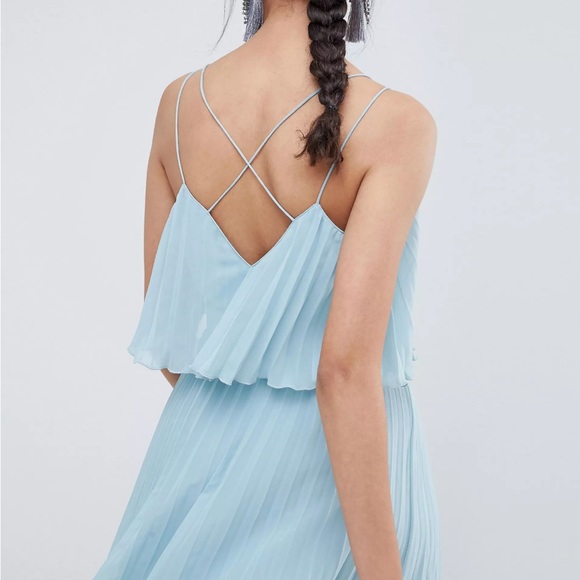 ASOS Design Pleated Crop Top Midi Dress - Picture 4 of 11